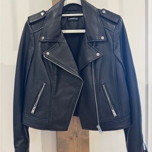 LAMARQUE Donna black leather jacket. Large. Worn a couple of times $695